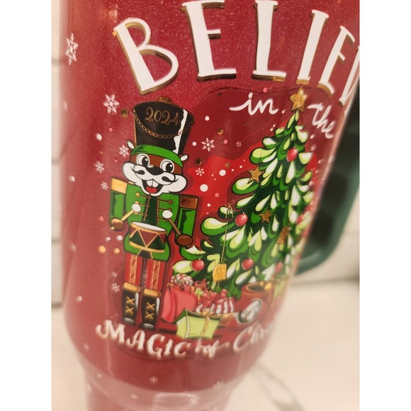 Bucees 2024 Yukon Outfitters 40 oz. Christmas Tumbler With Straw & Green Handle - Picture 4 of 11